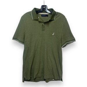 Nautica Men’s Classic Fit Deck Polo Olive Green Top